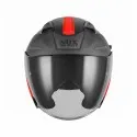 NOX casque jet moto scooter N130 EKTO noir mat / rouge