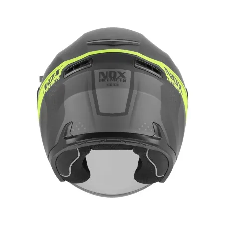 NOX jet helmet moto scooter N130 EKTO matt black / neon yellow