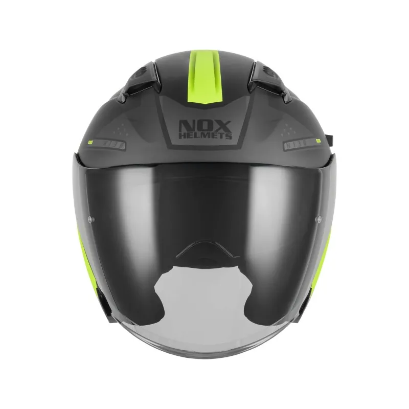 NOX jet helmet moto scooter N130 EKTO matt black / neon yellow