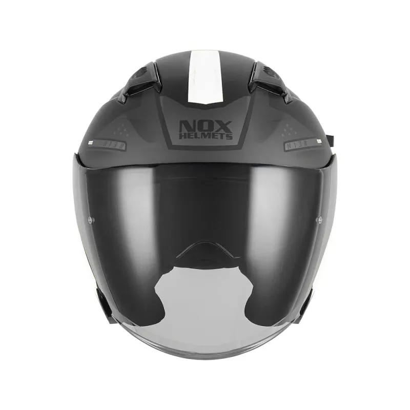 NOX casque jet moto scooter N130 EKTO noir mat / blanc