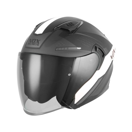 NOX jet helmet moto scooter N130 EKTO matt black / white
