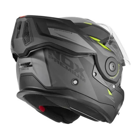 NOX SPINNER ARK full-face modular helmet for motorcycles and scooters black matte / yellow
