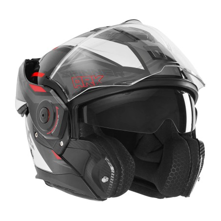 NOX SPINNER ARK full-face modular helmet for motorcycles and scooters black / white / red