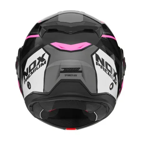NOX casque modulable intégral jet moto scooter SPINNER ARK noir / blanc / rouge