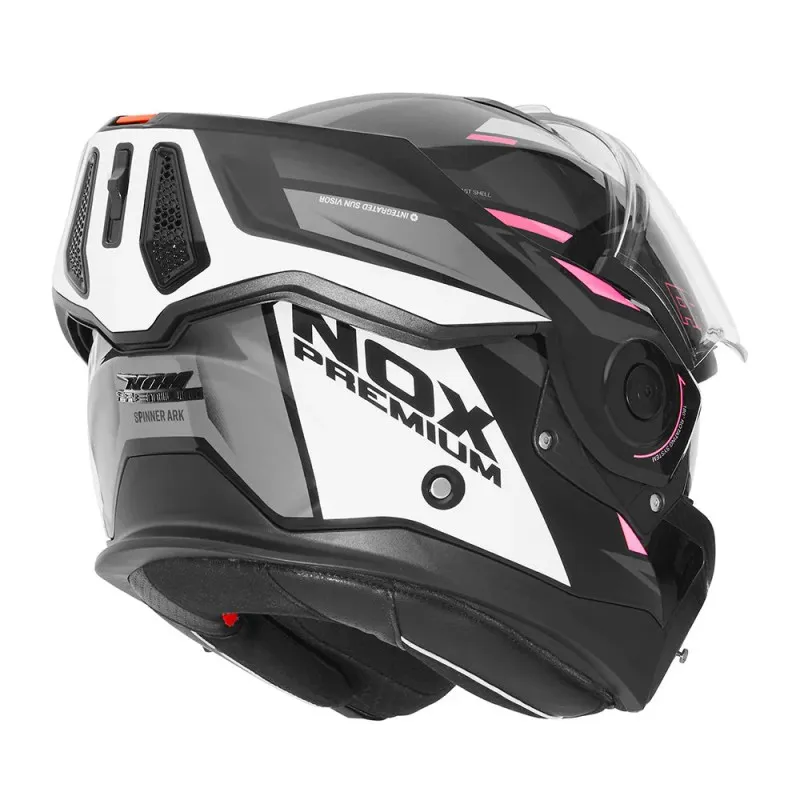 NOX casque modulable intégral jet moto scooter SPINNER ARK noir / blanc / rouge