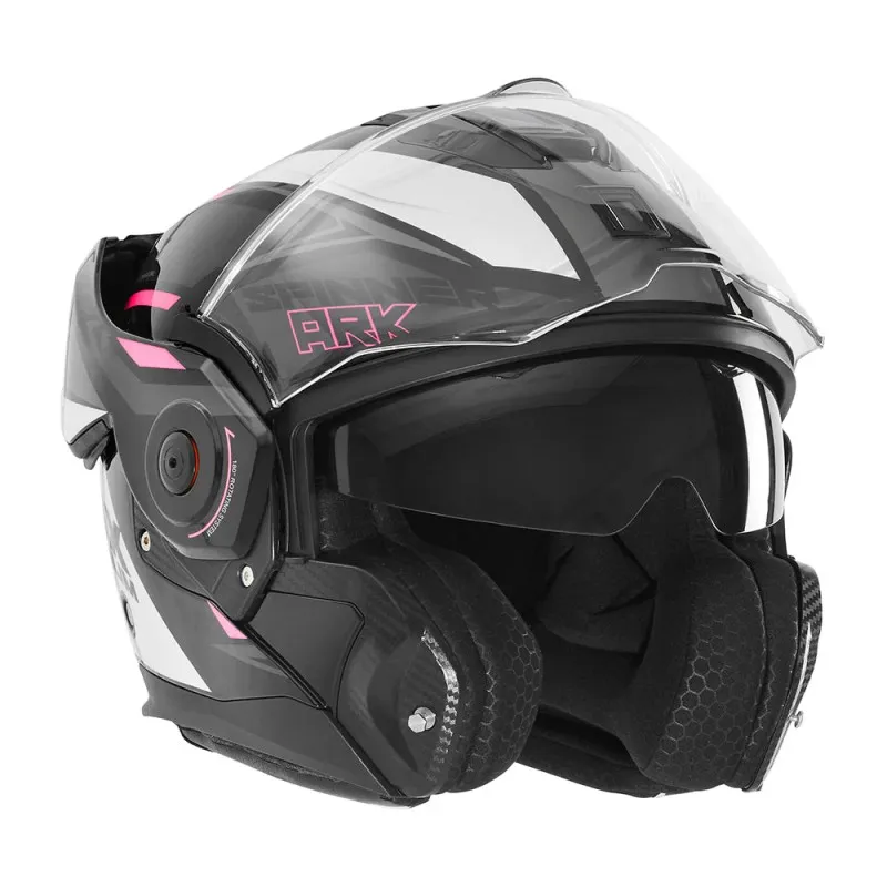 NOX SPINNER ARK full-face modular helmet for motorcycles and scooters black / white / red