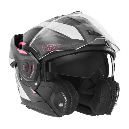 NOX casque modulable intégral jet moto scooter SPINNER ARK noir / blanc / rouge