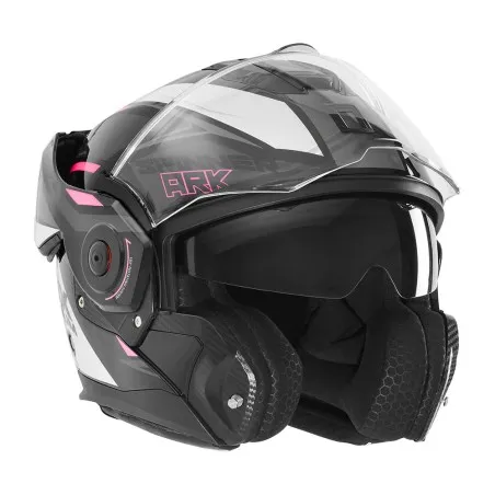 NOX SPINNER ARK full-face modular helmet for motorcycles and scooters black / white / red