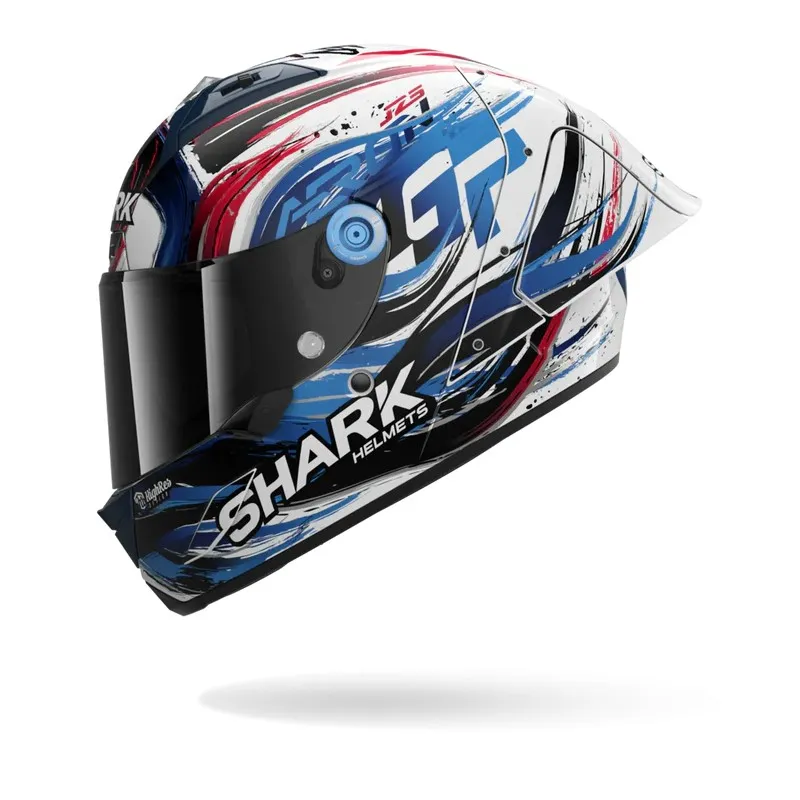 SHARK integral motorcycle helmet AERON GP FIM RACING1 FIRSTLAP white / black / blue