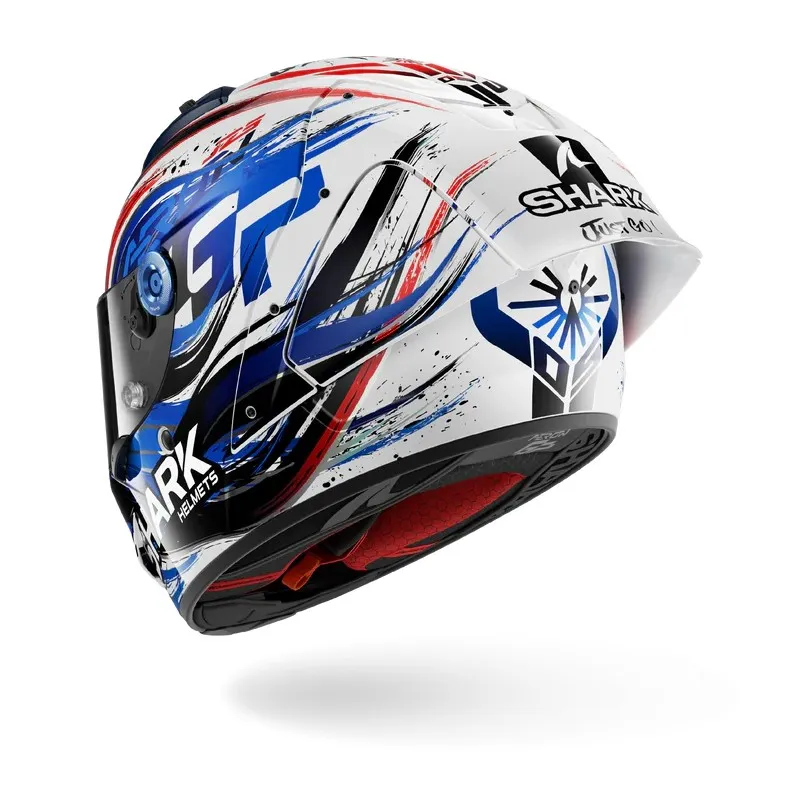 SHARK integral motorcycle helmet AERON GP FIM RACING1 FIRSTLAP white / black / blue