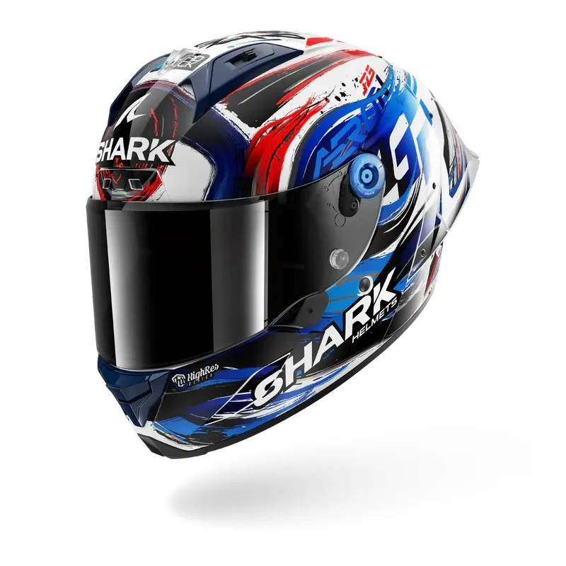 SHARK casque moto intégral AERON GP FIM RACING1 ZARCO SIGNATURE blanc / noir / bleu