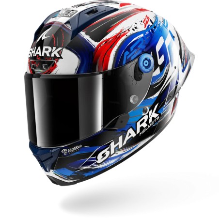 SHARK integral motorcycle helmet AERON GP FIM RACING1 FIRSTLAP white / black / blue