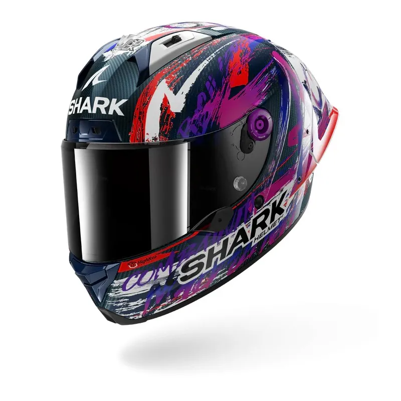 SHARK integral motorcycle helmet AERON GP FIM RACING1 FIRSTLAP white / purple