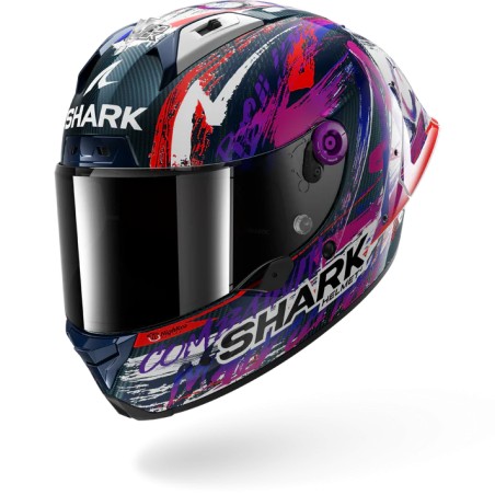 SHARK casque moto intégral AERON GP FIM RACING1 ZARCO SIGNATURE blanc / violet