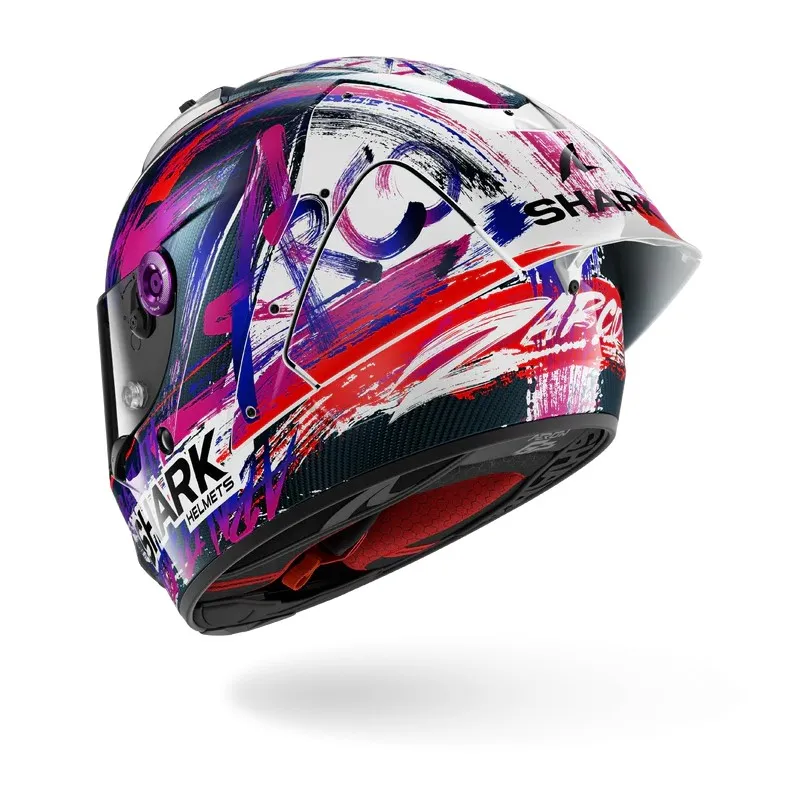 SHARK casque moto intégral AERON GP FIM RACING1 ZARCO SIGNATURE blanc / violet