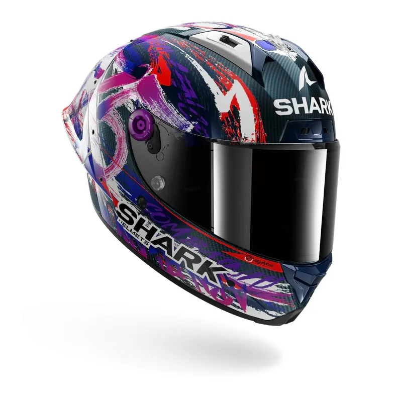 SHARK casque moto intégral AERON GP FIM RACING1 ZARCO SIGNATURE blanc / violet
