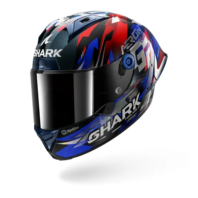 SHARK casque moto intégral AERON GP FIM RACING1 REPLICA ZARCO VICTORY 2025 carbone / bleu / chrome