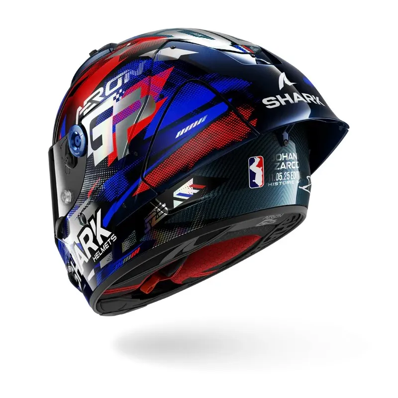 SHARK integral motorcycle helmet AERON GP FIM RACING1 REPLICA ZARCO VICTORY 2025 carbon / blue / chrome