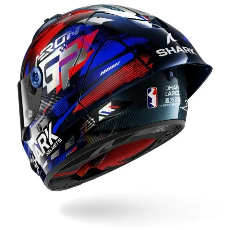 SHARK casque moto intégral AERON GP FIM RACING1 REPLICA ZARCO VICTORY 2025 carbone / bleu / chrome