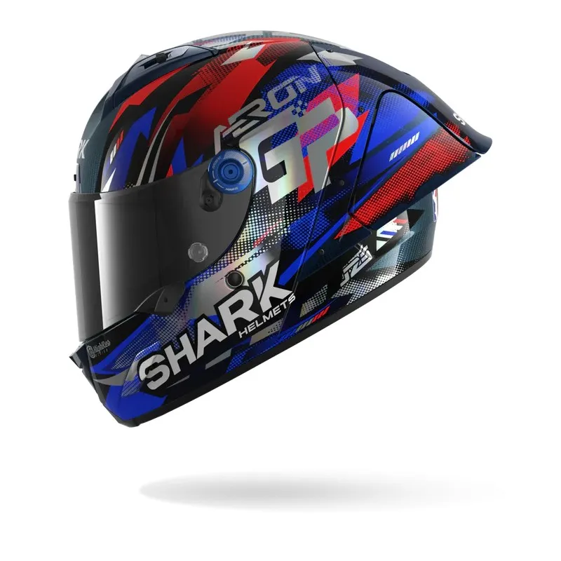 SHARK casque moto intégral AERON GP FIM RACING1 REPLICA ZARCO VICTORY 2025 carbone / bleu / chrome