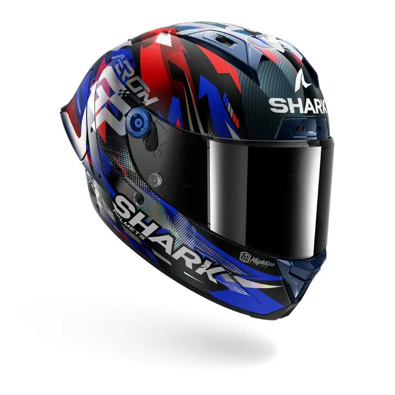 SHARK casque moto intégral AERON GP FIM RACING1 REPLICA ZARCO VICTORY 2025 carbone / bleu / chrome
