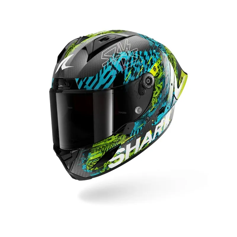 SHARK casque moto intégral AERON GP FIM RACING2 SPEED-VIB carbone / bleu / vert
