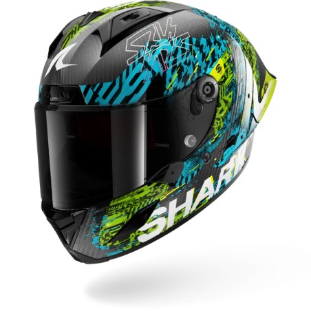 SHARK casque moto intégral AERON GP FIM RACING2 SPEED-VIB carbone / bleu / vert