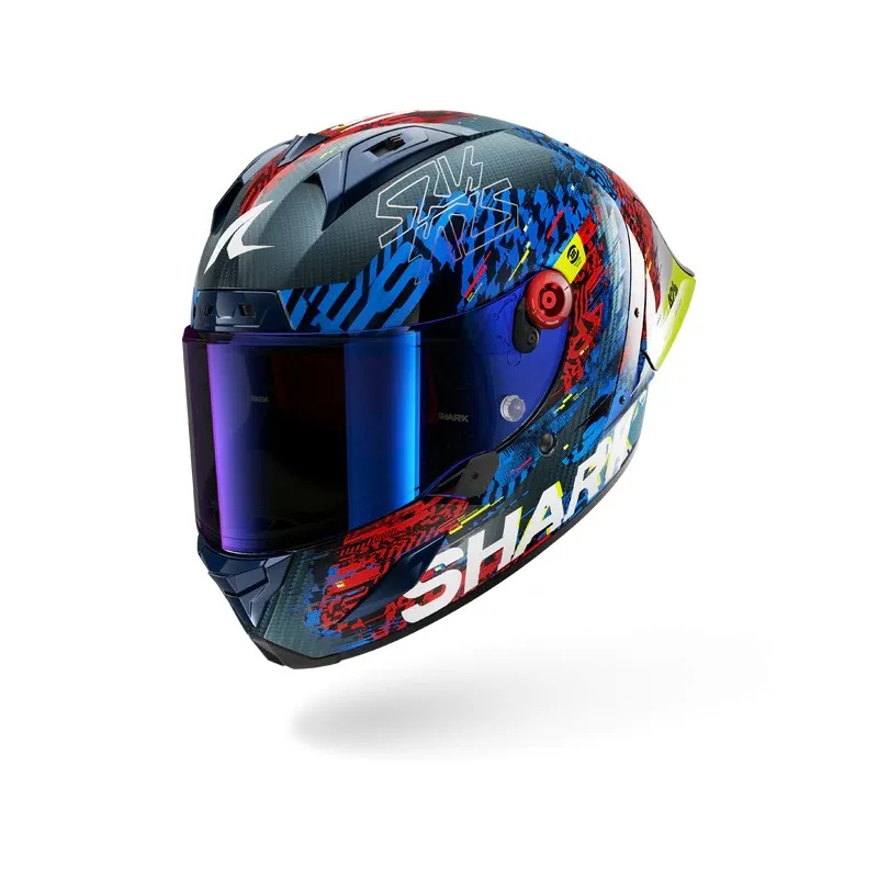 SHARK casque moto intégral AERON GP FIM RACING2 SPEED-VIB carbone / bleu / rouge
