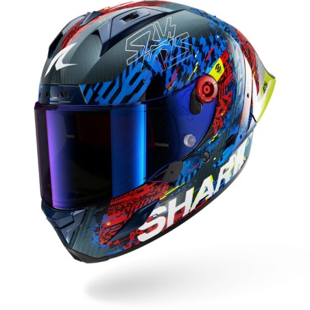 SHARK casque moto intégral AERON GP FIM RACING2 SPEED-VIB carbone / bleu / rouge
