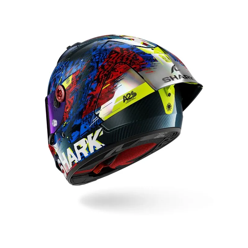 SHARK casque moto intégral AERON GP FIM RACING2 SPEED-VIB carbone / bleu / rouge