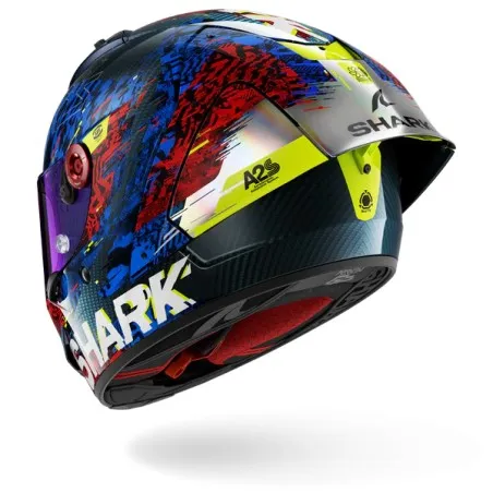 SHARK integral motorcycle helmet AERON GP FIM RACING2 SPEED-VIB carbon / blue / red