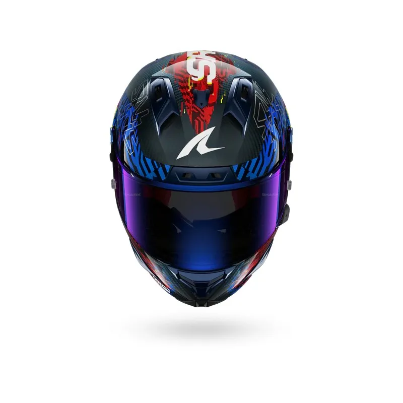 SHARK casque moto intégral AERON GP FIM RACING2 SPEED-VIB carbone / bleu / rouge