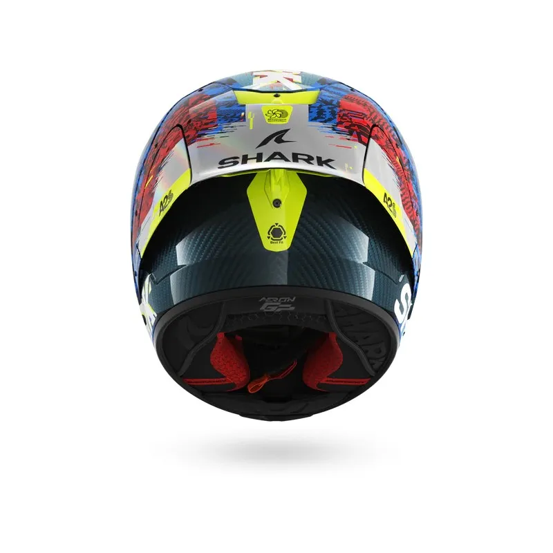 SHARK casque moto intégral AERON GP FIM RACING2 SPEED-VIB carbone / bleu / rouge