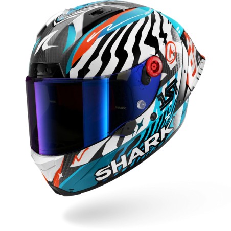 SHARK casque moto intégral AERON GP FIM RACING2 SPEED-FANCY carbone / blanc / bleu