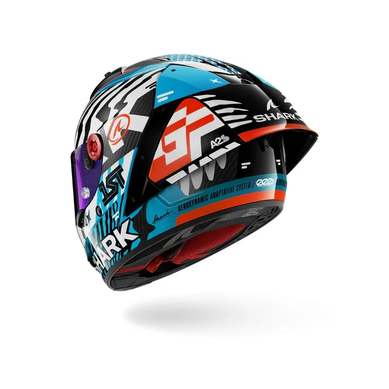 SHARK integral motorcycle helmet AERON GP FIM RACING2 SPEED-FANCY carbon / white / blue