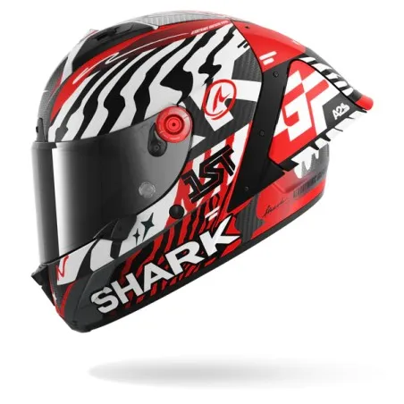 SHARK casque moto intégral AERON GP FIM RACING2 SPEED-FANCY carbone mat / blanc / rouge