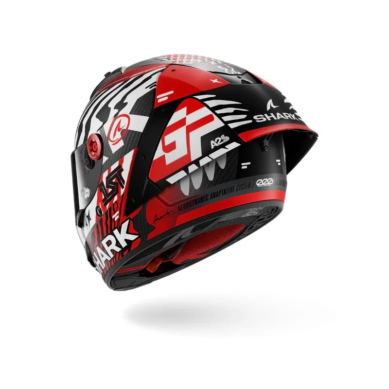 SHARK integral motorcycle helmet AERON GP FIM RACING2 SPEED-FANCY matte carbon / white / red