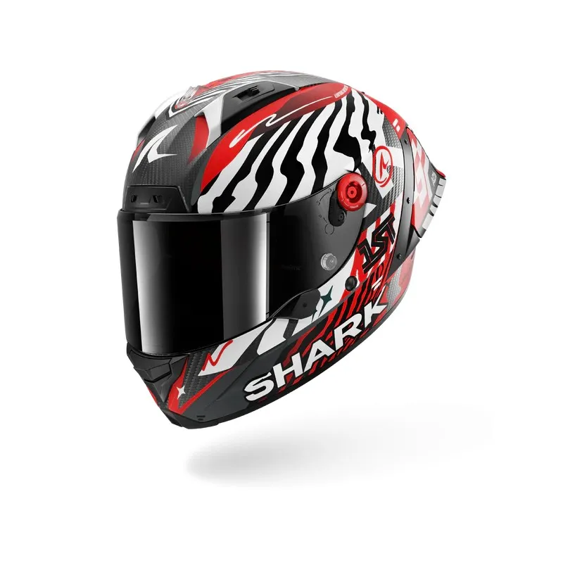 SHARK integral motorcycle helmet AERON GP FIM RACING2 SPEED-FANCY matte carbon / white / red