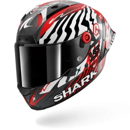 SHARK casque moto intégral AERON GP FIM RACING2 SPEED-FANCY carbone mat / blanc / rouge