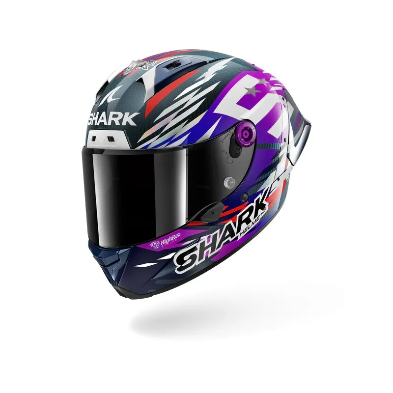 SHARK integral motorcycle helmet AERON GP FIM RACING2 REPLICA ZARCO SIGNATURE 2026 carbon / purple / chrome