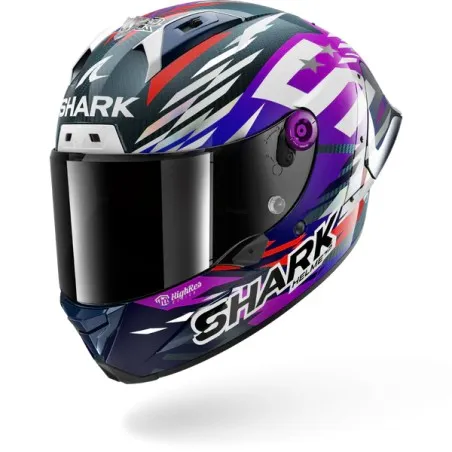 SHARK integral motorcycle helmet AERON GP FIM RACING2 REPLICA ZARCO SIGNATURE 2026 carbon / purple / chrome