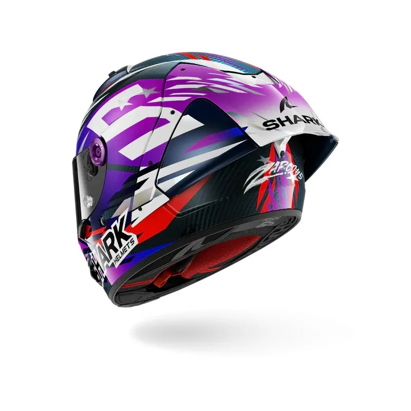 SHARK casque moto intégral AERON GP FIM RACING2 REPLICA ZARCO SIGNATURE 2026 carbone / violet / chrome