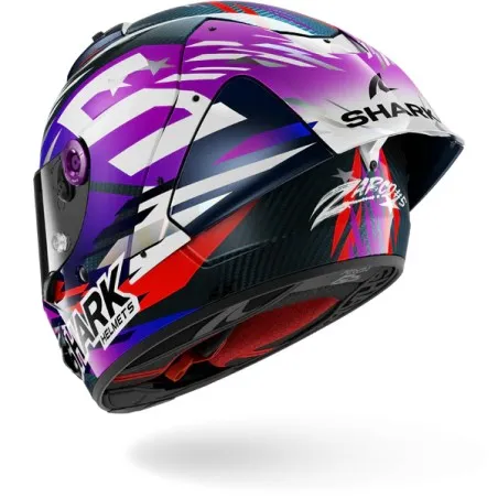SHARK casque moto intégral AERON GP FIM RACING2 REPLICA ZARCO SIGNATURE 2026 carbone / violet / chrome