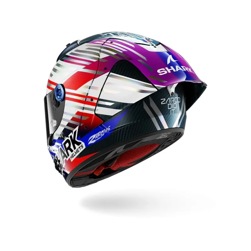 SHARK casque moto intégral AERON GP FIM RACING2 REPLICA ZARCO GP DE FRANCE 2026 carbone / chrome / rouge