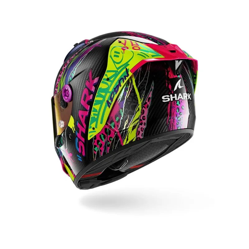 SHARK casque moto intégral AERON FAWN carbone / voilet / jaune