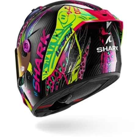 SHARK casque moto intégral AERON FAWN carbone / voilet / jaune