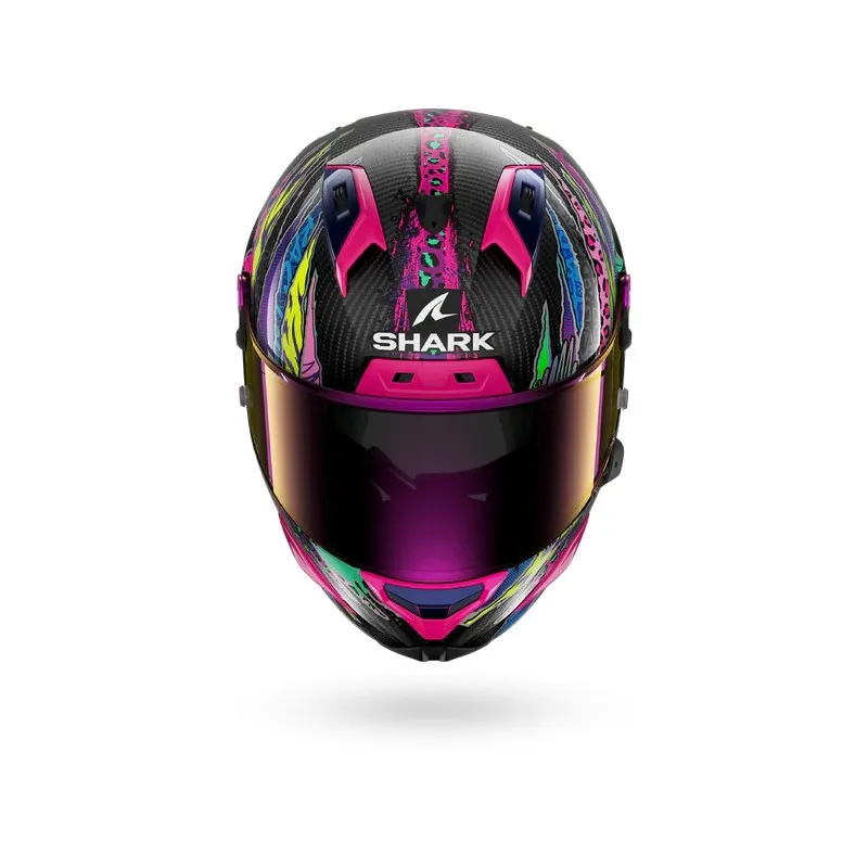 SHARK integral motorcycle helmet AERON FAWN carbon / purple / yellow