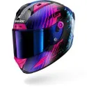 SHARK integral motorcycle helmet AERON EDGY carbon / blue / chrom