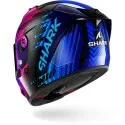 SHARK integral motorcycle helmet AERON EDGY carbon / blue / chrom