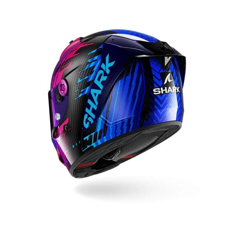 SHARK casque moto intégral AERON EDGY carbone / bleu / chrome